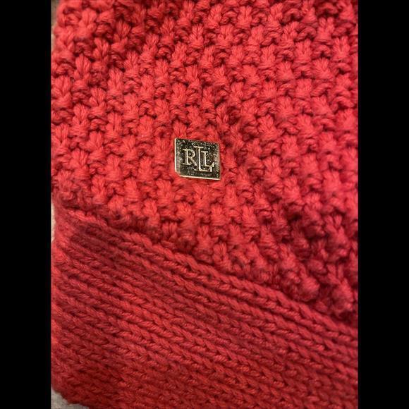 Lauren Ralph‎ Lauren Women's Red Cable Knit Sleeves Cotton Sweater Size XL - Picture 6 of 7